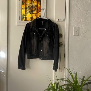 Free people black denim jacket
